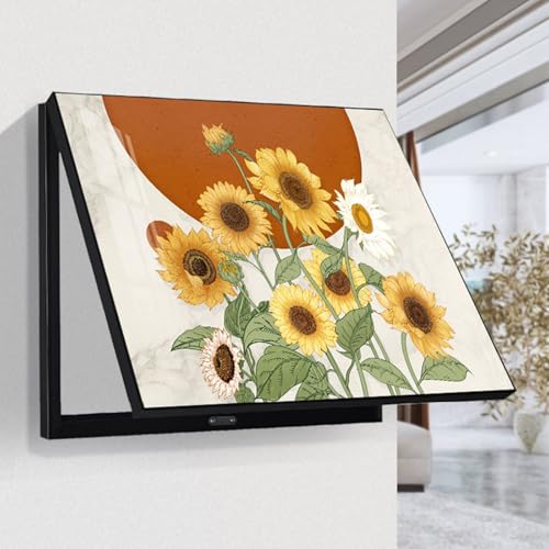 StromzäHler Box Dekoration, Dekorative Abdeckung für Elektrische, Wandmontiert Schrank Stromverteiler, Zuhause, für Büro Esszimmer Heimdekoration(Black-3,45 * 35cm/17.7 * 13.8in) von GSATREY
