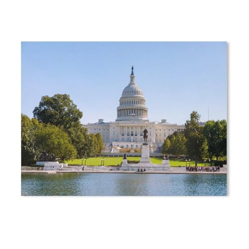 GSBRSNTS Malen Nach Zahlen Kits，Reflecting Pool, Grant Memorial und US-Kapitol – Washington, D.C.，Malen Nach Zahlen Für Erwachsene Und Kinder DIY Ölgemälde Geschenk-Kits（30x40cm） 11.8x15.7 Zoll-Y69 von GSBRSNTS