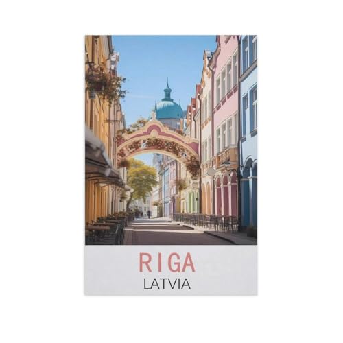 GSBRSNTS Riga, Lettland，Metall Blechschild Retro Eisen Gemälde für Bar Mann Höhle Cafe Familie Garage Poster Wanddekoration（15 x 30 cm） 6 x12 Zoll-AK24 von GSBRSNTS