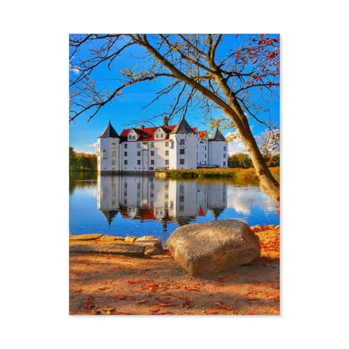 GSBRSNTS Schloss Glücksburg - Schleswig-Holstein，Metall Blechschild Retro Eisen Gemälde für Bar Mann Höhle Cafe Familie Garage Poster Wanddekoration（15 x 30 cm） 6 x12 Zoll-AA42 von GSBRSNTS