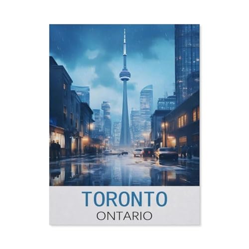 GSBRSNTS Toronto, Ontario Vintage-Reiseposter，Blechschild Wanddekoration Metallposter Retro Plakette Warnschild Handwerk für Büro Cafe Club Bar（20 x 30 cm 8 x 12 Zoll-M44 von GSBRSNTS