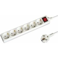 GSC - 6 Mehrfachstecker mit 1,5 m Schalter und 3 x 1 mm weißem Kabel 0000007 von GSC