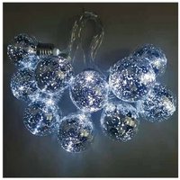 LED-Girlande aus silbernen Glühbirnen 1,35 m. Kaltes Licht von GSC
