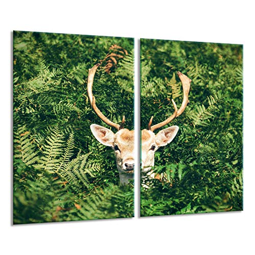 Herdabdeckplatten Ceranfeldabdeckung Spritzschutz Glas 2x30x52 Hirsch von GSC