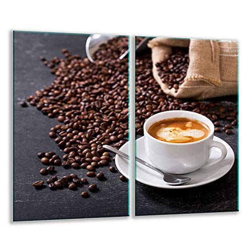 Herdabdeckplatten Ceranfeldabdeckung Spritzschutz Glas 2x30x52 Kaffee von GSC