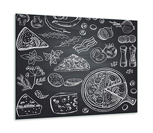 Herdabdeckplatten Ceranfeldabdeckung Spritzschutz Glas 60x52 Pizza von GSC