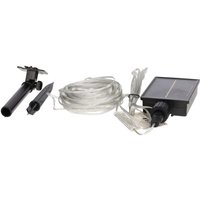 Solaraufladende LED-Girlande mit 8 Funktionen und Kaltlicht (6000K 3,6V) IP44 10m aus Kupfer und schwarzem PVC von GSC