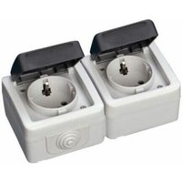 Wasserdichte IP44 Doppelsteckdose GSC 1200257 von GSC