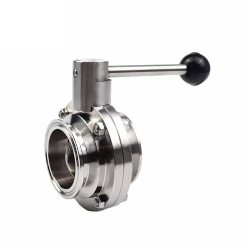 3/4“ 1” 1-1/2" 2" 3" SS304 Edelstahl 50.5/64/77.5/91mm Tri Clamp Schmetterling Ventil Homebrew Bier Milch Produkt(89mm Ferrule 106,316L) von GSCLZ