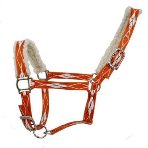 Einstellbare Pferd Neck Halter Zaumzeug Halter Reit Ausrüstung Komfortable Rein Halfter(Orange L) von GSCLZ