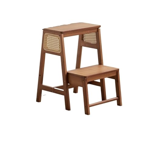 Faltbarer Rattan-Tritthocker for den Eingangsbereich, Kletterfußstütze, Multifunktionsleiterstuhl oder Schuhbank-Organizer(Brown) von GSCLZ
