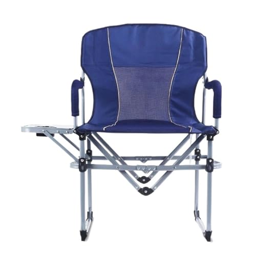 GSCLZ Hochleistungs-Regiestuhl mit Beistelltisch, einfach zusammenklappbares Design for Strand, Outdoor, Camping, Angeln(Deep Blue) von GSCLZ