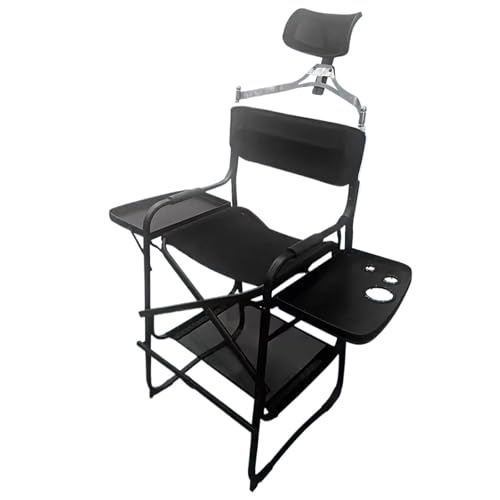 GSCLZ Klappbarer tragbarer Regisseur-Maskenbildner-Stuhl, Metall-Aluminium-Strandstühle, moderner Strandstuhl aus Holz, 6 kg(with Headpillow) von GSCLZ