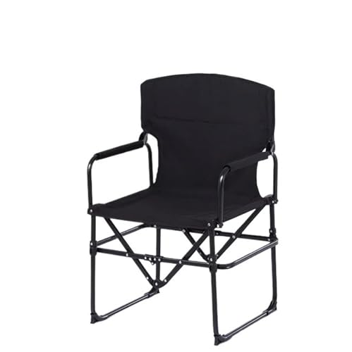 GSCLZ Klappstuhl V-förmiger Klapp-Regiestuhl Tragbarer Camping-Freizeitstuhl Angelsessel Reisestühle for den Außenbereich(Black) von GSCLZ
