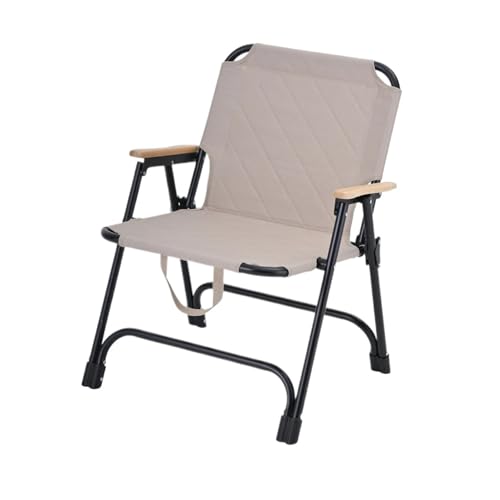 GSCLZ Leichter Metallstahl-Outdoor Faltbarer Angelstrandstuhl, der kampierenden Regiestuhl zusammenfaltet(Beige) von GSCLZ