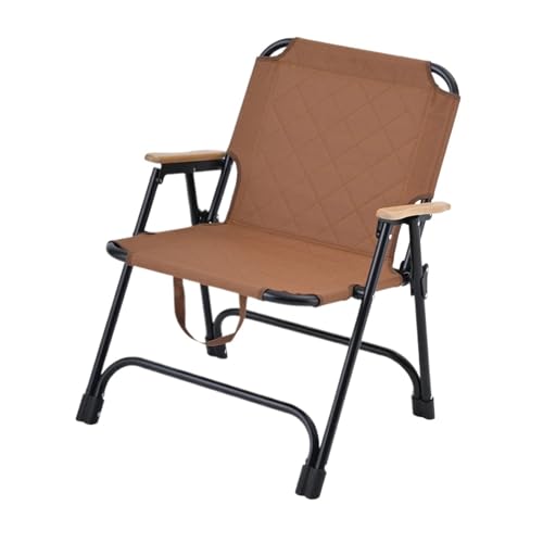 GSCLZ Leichter Metallstahl-Outdoor Faltbarer Angelstrandstuhl, der kampierenden Regiestuhl zusammenfaltet(Brown) von GSCLZ