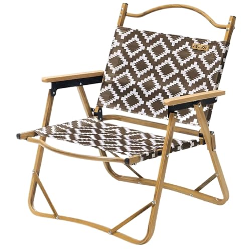 GSCLZ Outdoor Camping Freizeitstuhl Aluminiumlegierung Klappstuhl Leichter Regiestuhl Angelhocker Strandstühle(Brown S) von GSCLZ