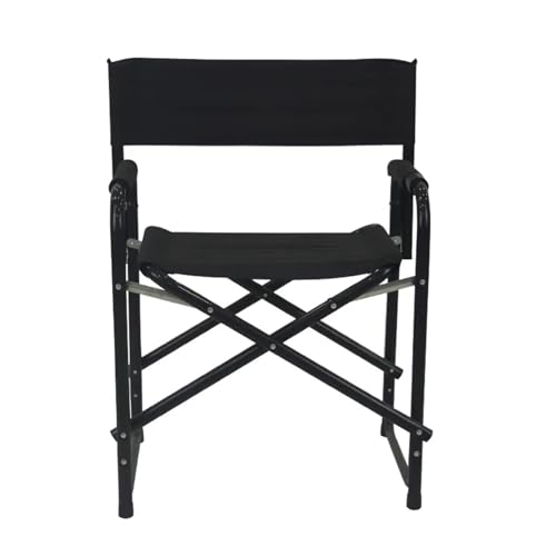 GSCLZ Outdoor Leichtgewicht Angeln Relax Klappbar Tragbarer Oxford Aluminium Director Strand Pool Stuhl(Black) von GSCLZ