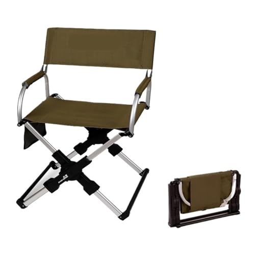 GSCLZ Outdoor Regiestuhl Aluminiumlegierung Klappbarer Campingstuhl Leichter, Tragbarer Freizeitreise-Outdoor-Stuhl(Brown) von GSCLZ