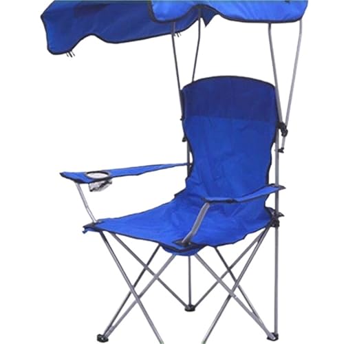 GSCLZ Outdoor Schlafsaal Regiestuhl Tragbarer Aussen Mit Markise Strand Nickerchen Stuhl Camping Klappstuhl(Blue) von GSCLZ