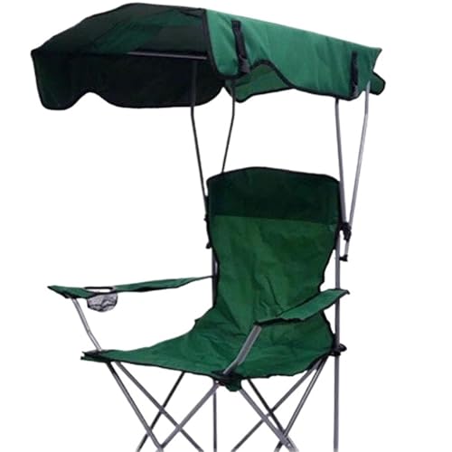 GSCLZ Outdoor Schlafsaal Regiestuhl Tragbarer Aussen Mit Markise Strand Nickerchen Stuhl Camping Klappstuhl(Green) von GSCLZ