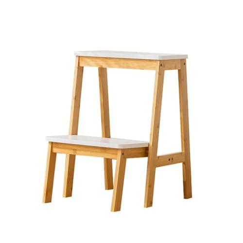 Klappbarer Tritthocker und Barhocker for die Küche, 2-Stufen-Leiter mit rutschfesten Pedalen for Theke/Aufbewahrung, platzsparendes, zusammenklappbares Design von GSCLZ
