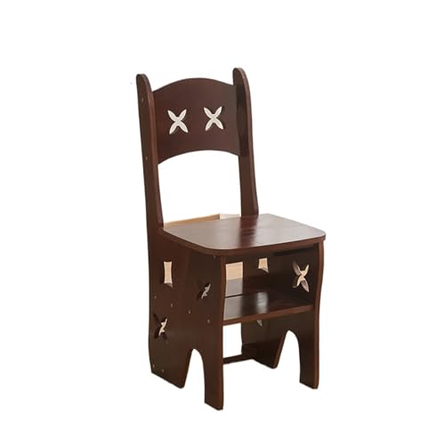 Massivholz Haushalt Multi-funktionale Faltbare Hocker Dual Leiter Stuhl Indoor Mobile Klettern Vier Schritte(Deep Purple) von GSCLZ
