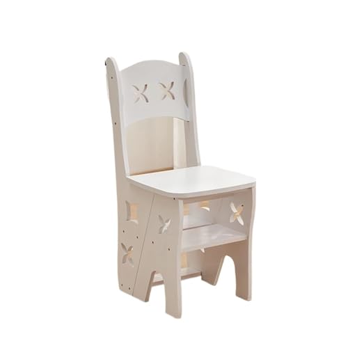 Massivholz Haushalt Multi-funktionale Faltbare Hocker Dual Leiter Stuhl Indoor Mobile Klettern Vier Schritte(Red Wine) von GSCLZ