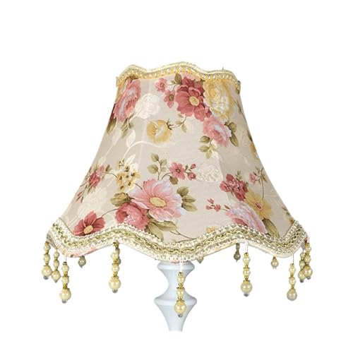 Perle Quaste Tisch Lampen Schatten Tuch Fringe Perlen Abdeckung Retro Schlafzimmer Dekoration(Color-02) von GSCLZ