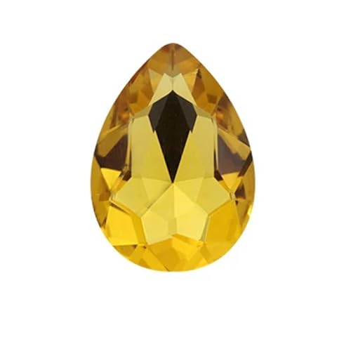 Perlen Wassertropfenförmiges Kristallglas for Aufnähen von Strasssteinen, DIY-Kleidung, Schmuckherstellung, Zubehör Beads (Color : Gold Yellow, Size : 10x14mm 50pcs) von GSCLZ