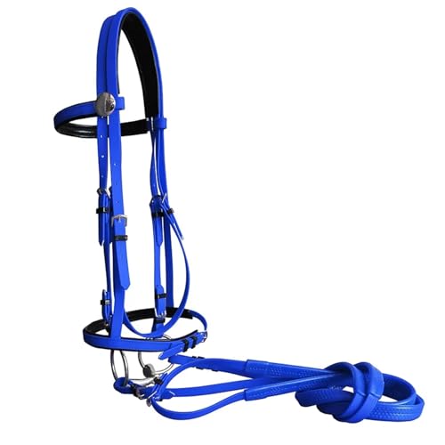 Reitausrüstung Halfter Halfter Zaumzeug PVC Racing Reithalfter(Blue L) von GSCLZ
