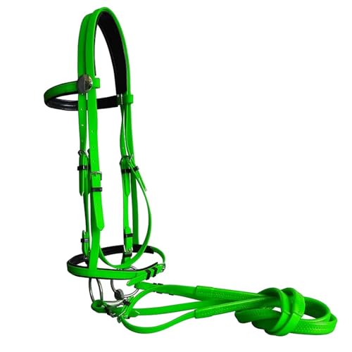 Reitausrüstung Halfter Halfter Zaumzeug PVC Racing Reithalfter(Green L) von GSCLZ