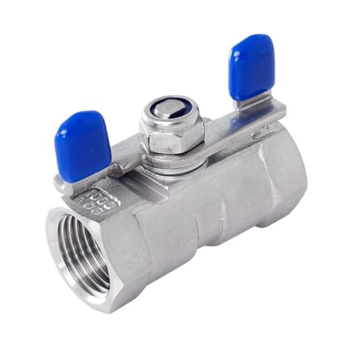 Schmetterlingsgriff 1/4-1 Zoll Innengewinde 304 Edelstahl 1 Stück Typ Kugelhahn SS304 Rohrverschraubung 2 Wege Wasserhahn(1") von GSCLZ