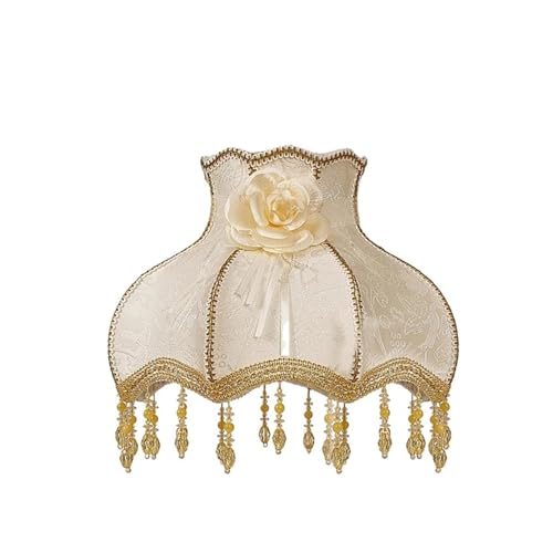 Spitze Lampenschirm Retro Kristall Perle Quaste Luxus Lampe Schatten Tisch Stehlampe Hotel Home Decor Lampen(Color 15) von GSCLZ