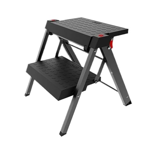 Trittleiter, Kleiner Hocker, multifunktional, mit Zwei Aktionen, Klettergerüst, for den Haushalt, aufsteigende Treppe, Autowaschstuhl, sicher(Black) von GSCLZ
