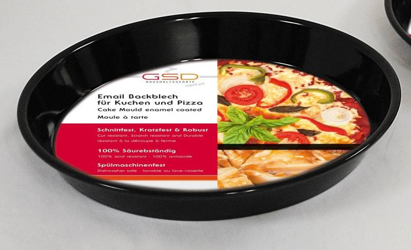 GSD HAUSHALTSGERÄTE Backblech, Emaille, für Kuchen und Pizza von GSD HAUSHALTSGERÄTE