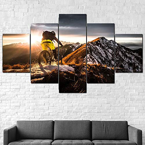 GSDFSD 5 Teilig Art Bilder Wandbild Leinwand Mountainbike Extremsport Format Wohnzimmer Wohnung Wanddekoration Design Wand Bild Kunstdrucke Abstrakt Bilder Fertig Aufhängen GSDFSD 5 Teilig Art Bilder Wandbild Leinwand Mountainbike Extremsport Format Wohnzimmer Wohnung Wanddekoration Design Wand Bild Kunstdrucke Abstrakt Bilder Fertig Aufhängen von GSDFSD
