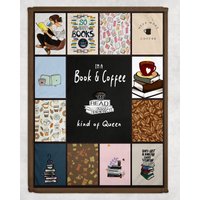 Buch - Und Kaffeedecke, Lesefleece Decke, Bücherwurm Geschenk, Buchliebhaber Kaffee Liebhaber Tochter Decke von GSFabricArts