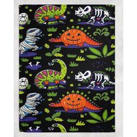 Dinosaurier Halloween Fleece Decke von GSFabricArts