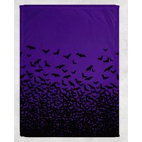 Gothic Bettwäsche - Lila Haze Fledermäuse Fleece Decke von GSFabricArts