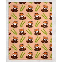 Roter Panda Und Bambus Muster Minky Decken, Kinderzimmer, Niedliche Zootiere, Fuzzy Throw Blanket von GSFabricArts