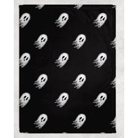 Sad Ghost Fleece Decke Schwarz Gothic Halloween Süßer Geist von GSFabricArts