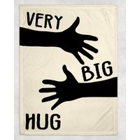 Sehr Große Umarmung Schwarz-Weiß Fleece Decke Send Hugs - Beste Freundin Geburtstagsgeschenke Going Away Geschenk von GSFabricArts