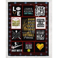 Softball Mädchen Decke, Fleece Spieler Geschenke, Geschenk, Baby Sport Decke von GSFabricArts