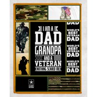 Veteran Dad Opa Decke - Fleecedecke, Nerzdecke, Geburtstagsgeschenk, Besondere Decke, Geschenk Für Papa von GSFabricArts