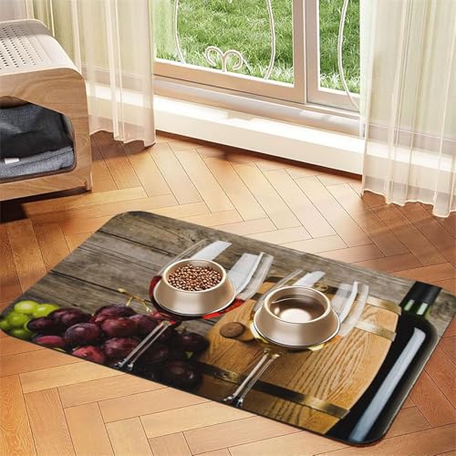 GSGCSBYMLG Art Red Wine Galsse & Trauben bedruckte Haustier-Tischdecke, saugfähig, Leder von GSGCSBYMLG