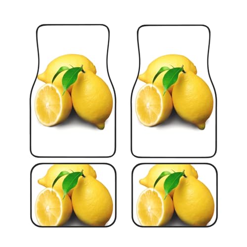 GSGCSBYMLG Auto-Fußmatten mit Zitronenmuster, 4 Stück, dekorative Fußmatten von GSGCSBYMLG