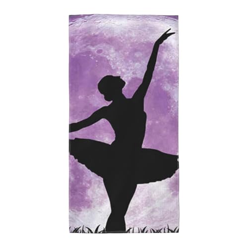 GSGCSBYMLG Bedrucktes Handtuch mit Ballerina-Tanz, Polyester-Fleece, langes Handtuch von GSGCSBYMLG