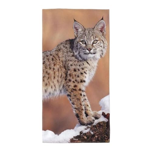 GSGCSBYMLG Canada Lynx bedrucktes Handtuch, Polyester-Fleece, langes Handtuch von GSGCSBYMLG
