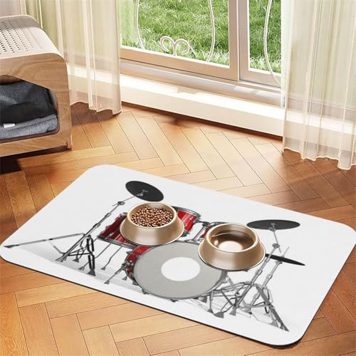 GSGCSBYMLG Cooles Schlagzeug-Set, bedruckt, saugfähig, Leder, Tischset von GSGCSBYMLG